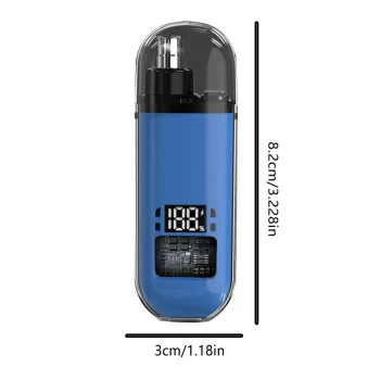 Portable Painless Electric Nose and Ear Hair Clippers with Digital Display