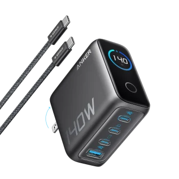 Anker Zolo 140W 4-Port Multi Device Charging GaN Power Adapter With Type-C Cable (B2697) Chinese Version - Blue