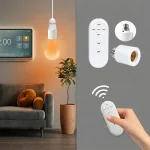 B22 to E27 LED Lamp Holder with Wireless Remote & Timer - view 3